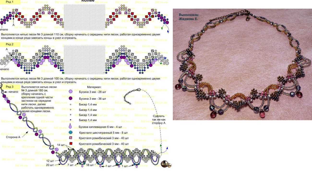 Делаем колье из бисера своими руками: 100 идей, схемы и описание!