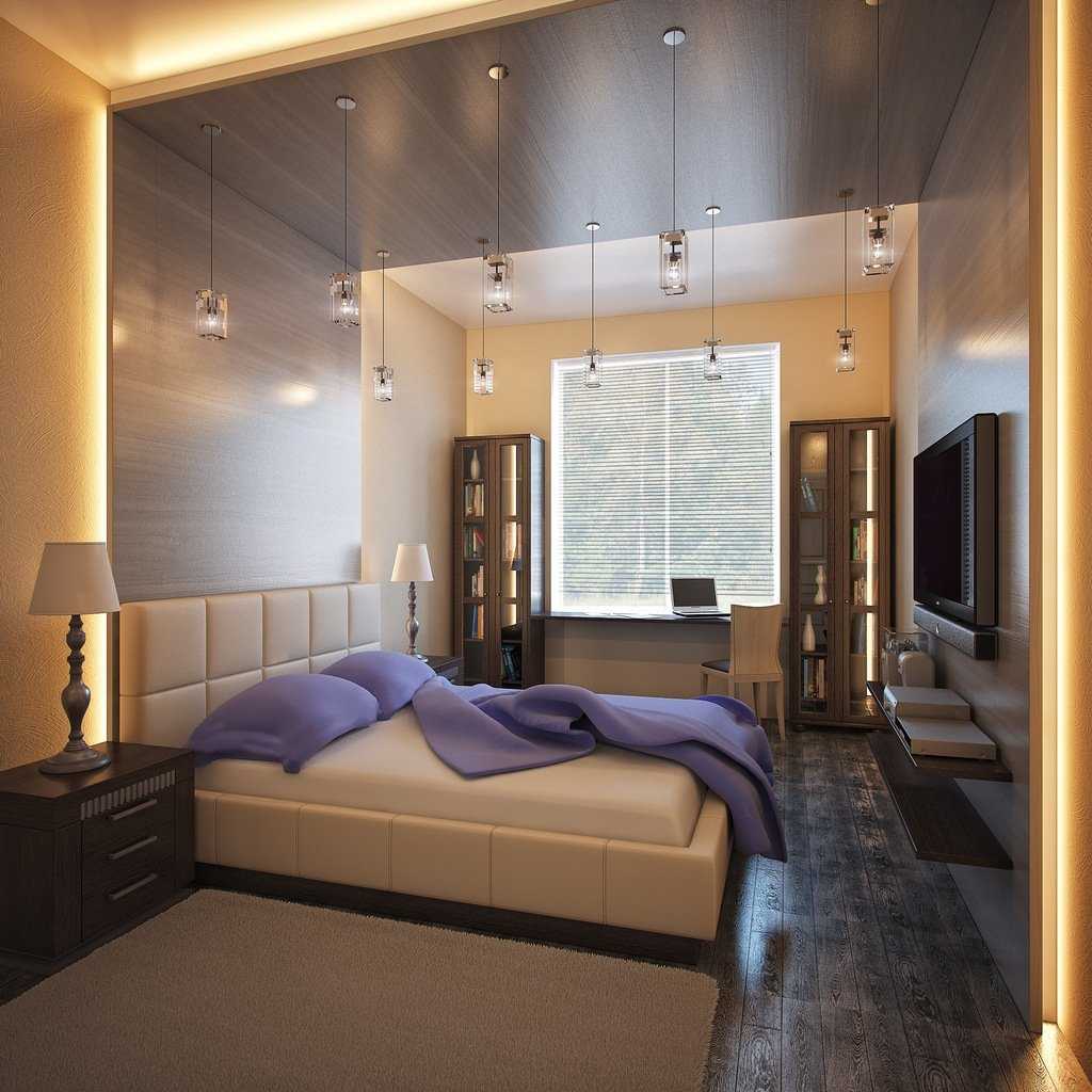 Длинная спальня: идеи дизайна узкой комнаты. фото