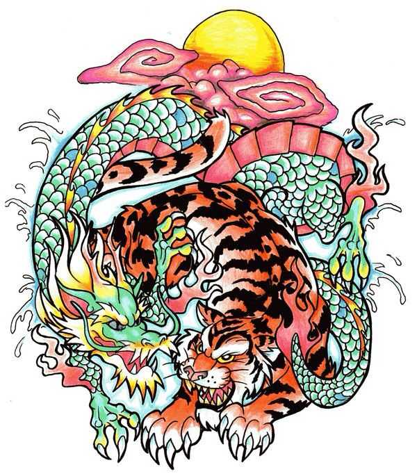 Мужчина змея и тигр. Тату дракон и тигр. Тигр и дракон тату эскизы. Татуировка тигра и дракона. Тату китайский дракон и тигр.
