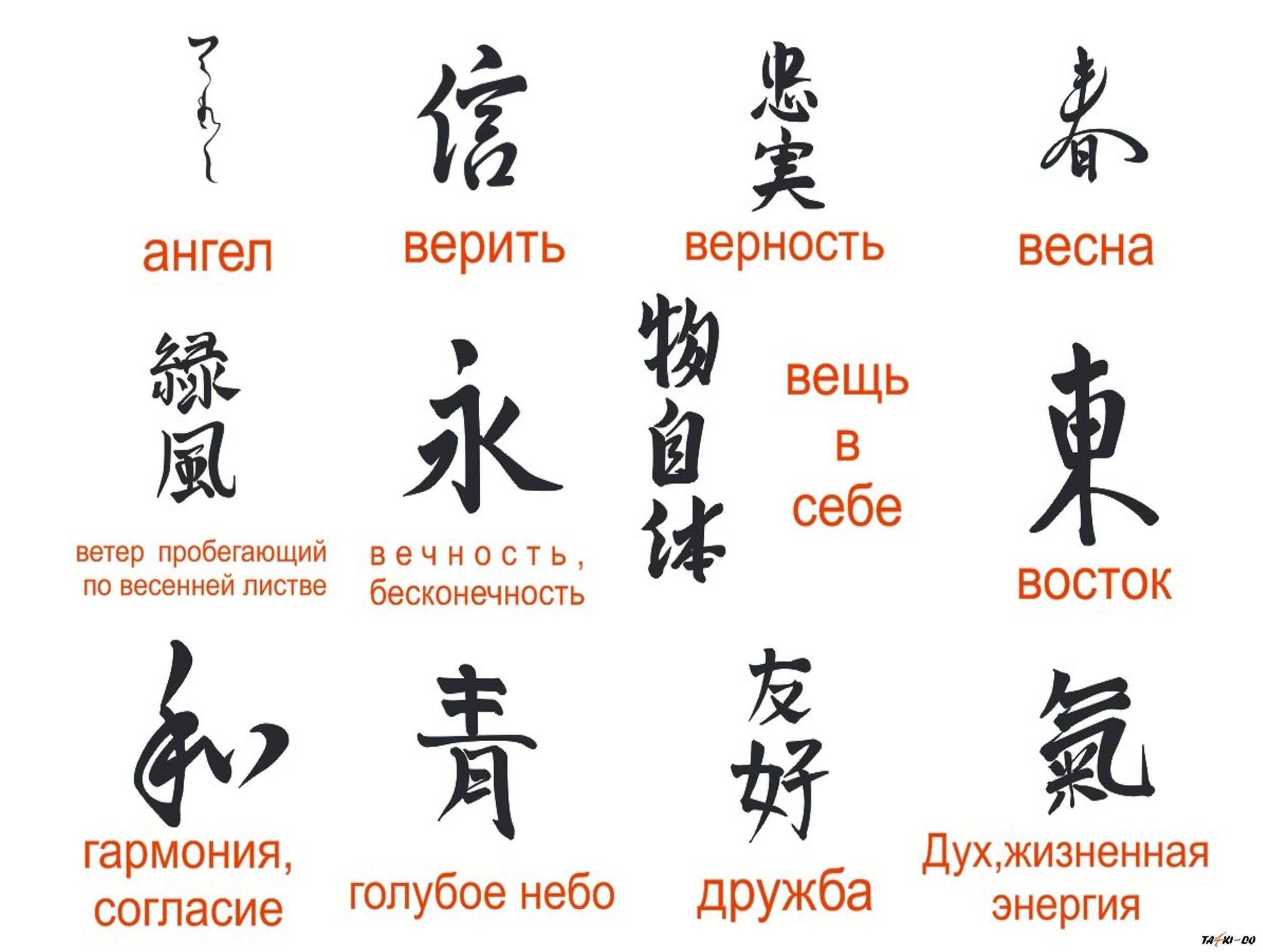 Тату иероглифы 150 эскизов