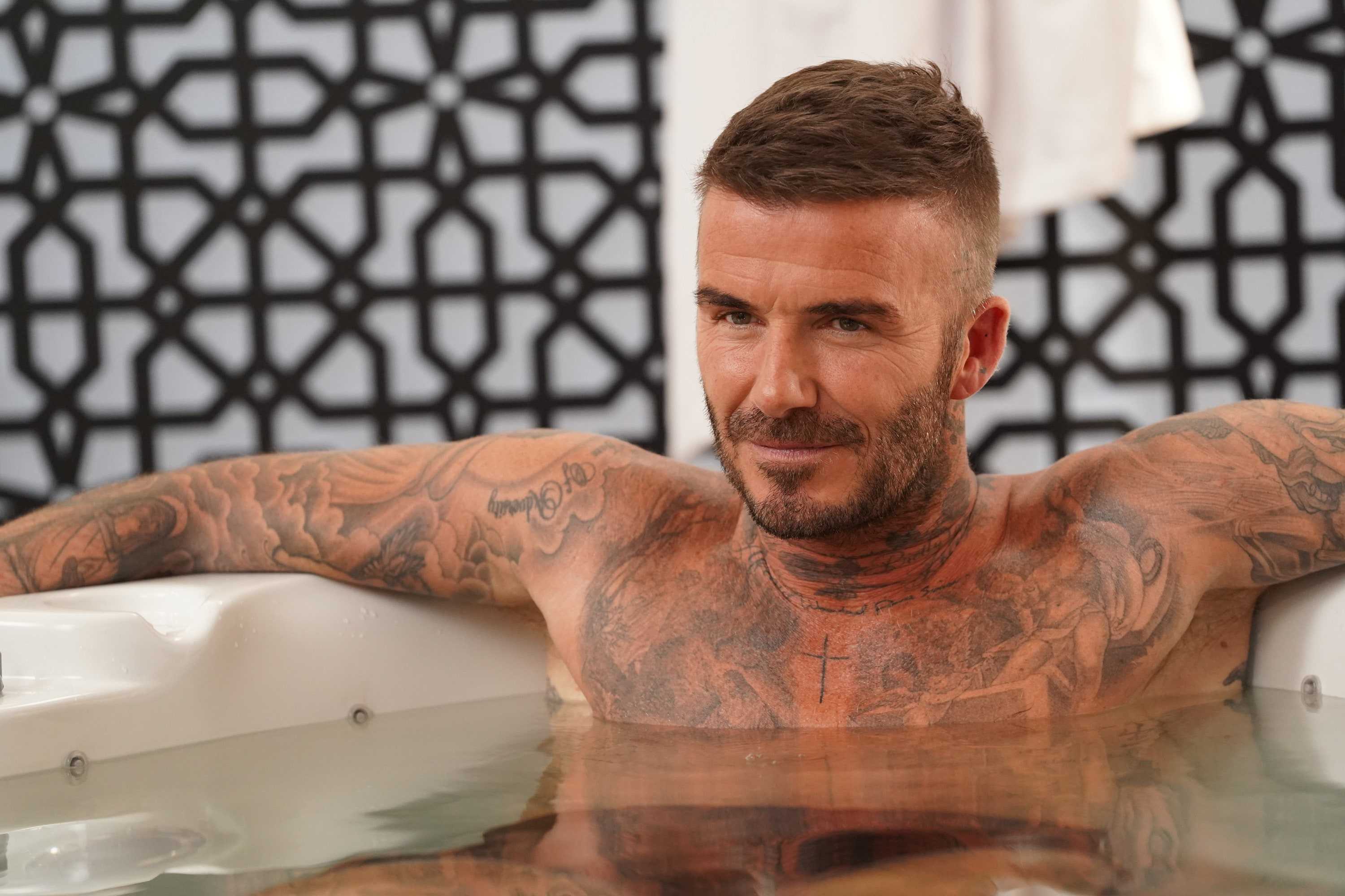 David beckham gets another sweet tattoo dedicated to his wife victoria as he adds to his ever-growing collection and says 'any of the tattoos i've got are of the family' | daily mail online