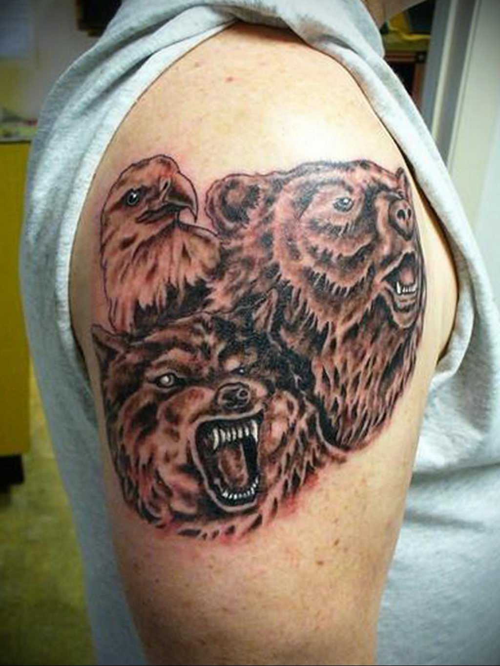 татуировки для мужчин с медведем на груди фото 119