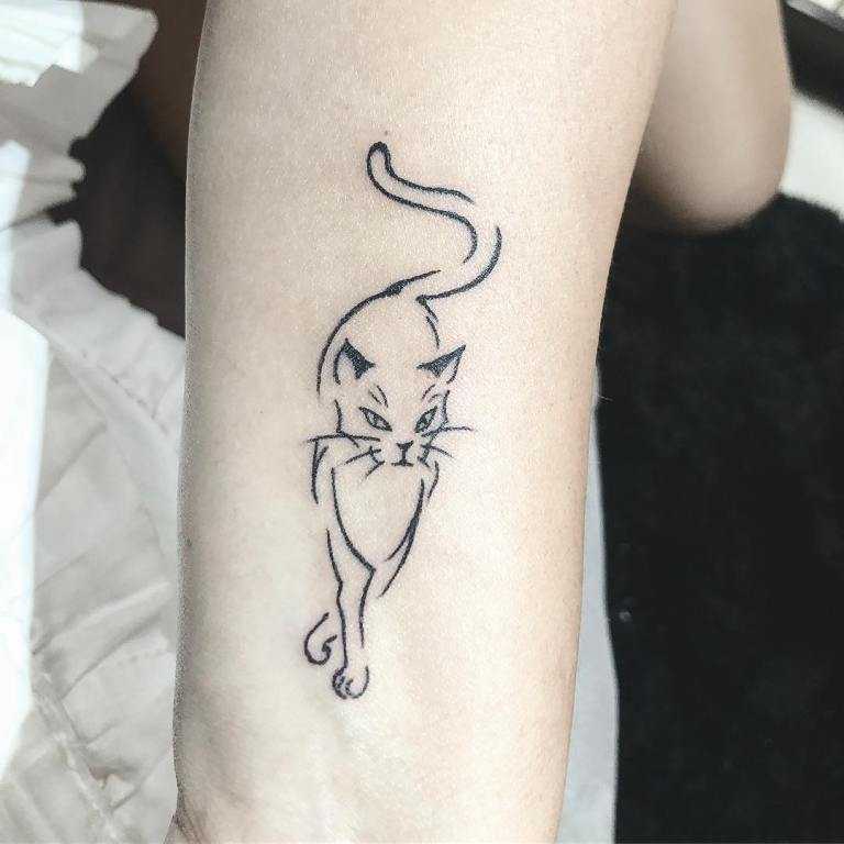 Тату кошка: значение, для девушек, эскиз, фото, черная, геометрия, сфинкс, на руке, на ноге